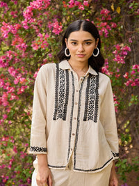 House of Chikankari Women Off White Cotton Chikankari Sulam Baju