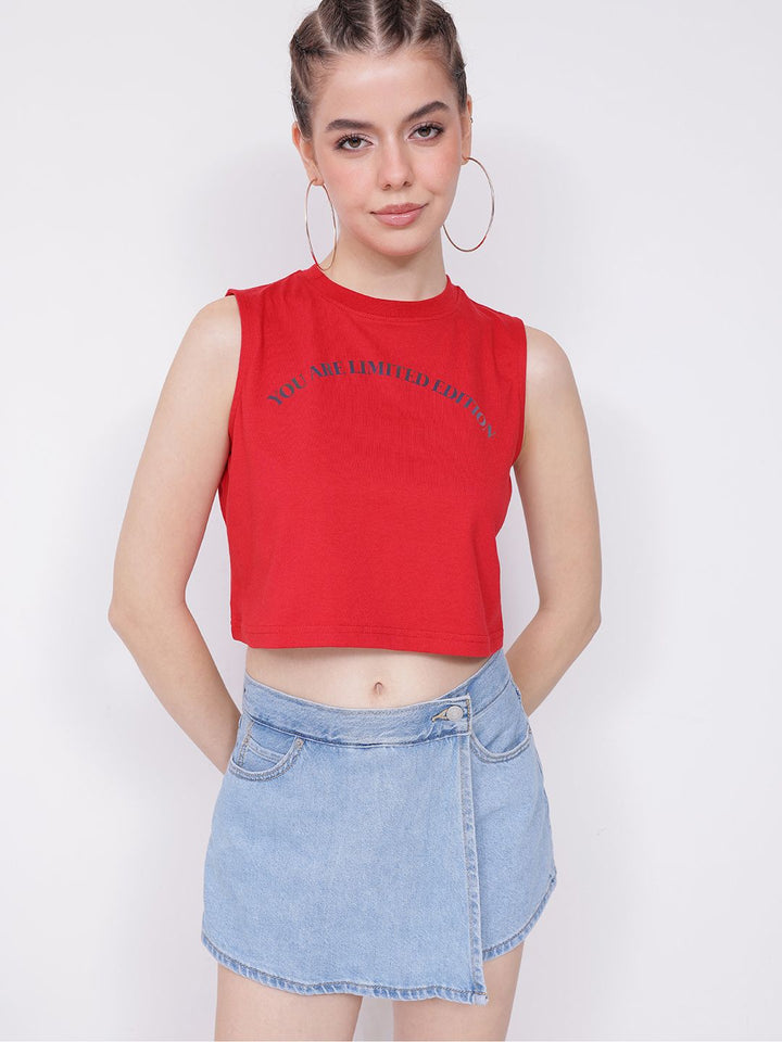 DressBerry Retro Revolution Printed Crop T-shirt