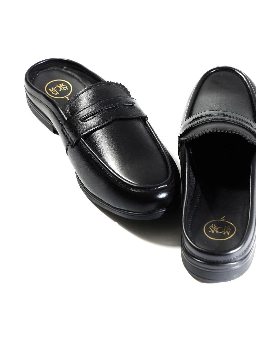 MONKSTORY Atelier 1930 Penny Loafer Mules - Midnight Black
