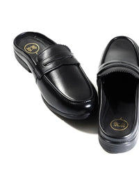 MONKSTORY Atelier 1930 Penny Loafer Mules - Midnight Black