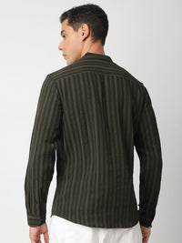 VASTRADO Men Classic Slim Fit Opaque Striped Casual Shirt