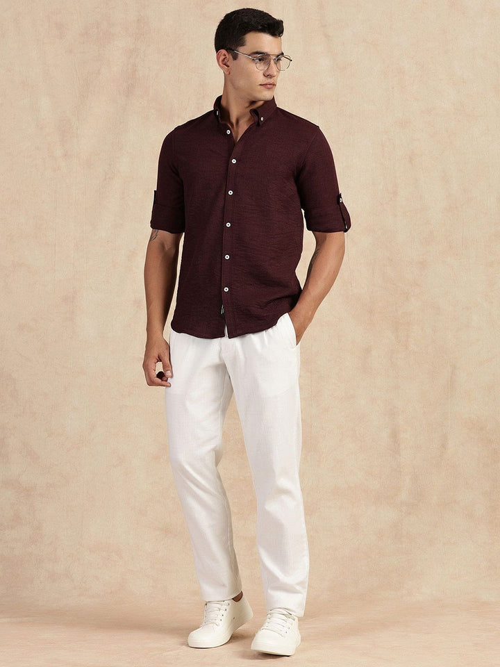 Thomas Scott Men Slim Fit Button-Down Collar Casual Shirt