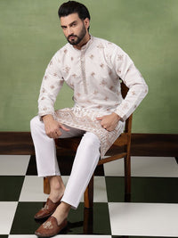 SOJANYA Men Bandhani Embroidered Mirror Work Kurta