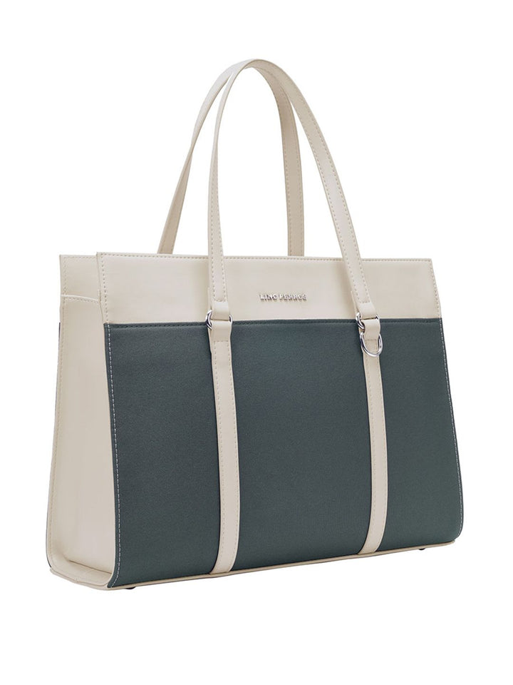 Lino Perros Structured Colorblocked Shoulder Bag With Padded Laptop Sleeve