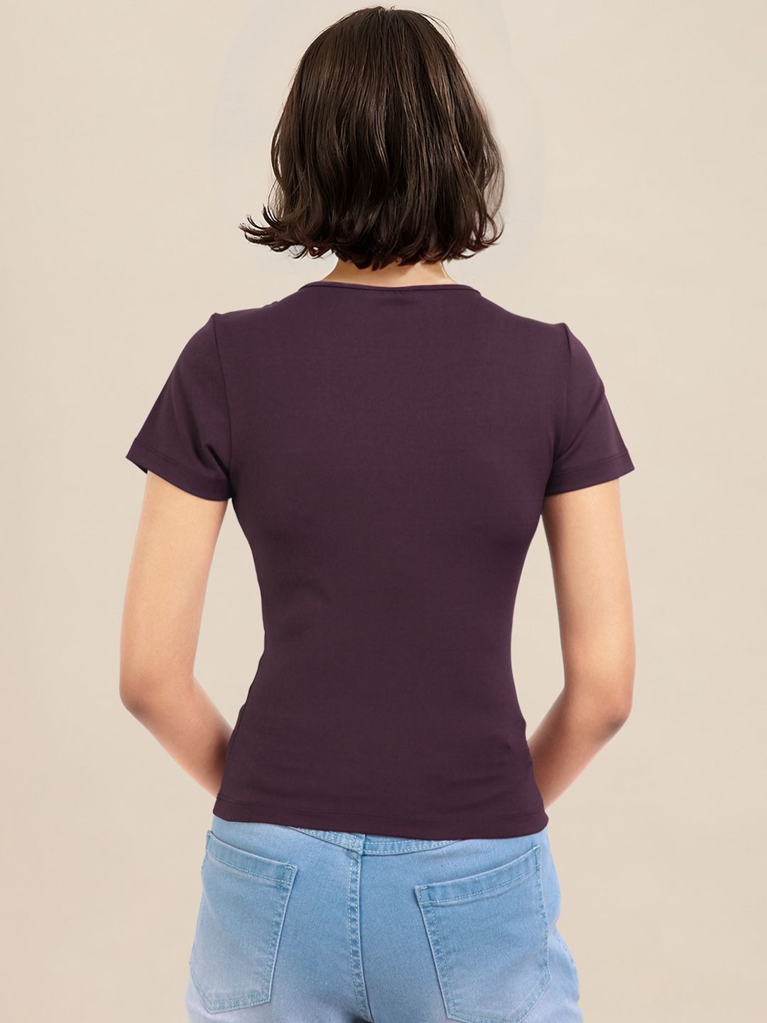 DressBerry Round-Neck Crop Fitted Top