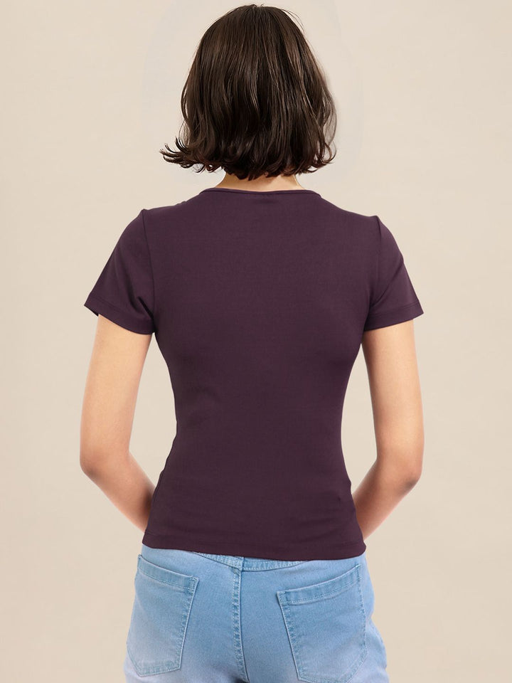 DressBerry Round-Neck Crop Fitted Top