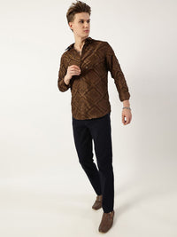 Thomas Scott Men Premium Spread Collar Textured Slim Fit Casual Shirt