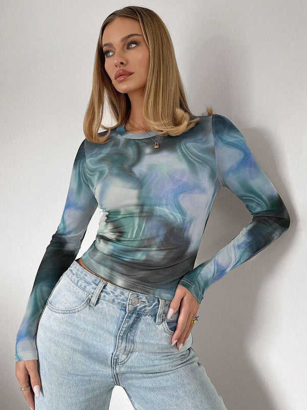 DressBerry Women Abstract Printed Fitted Top
