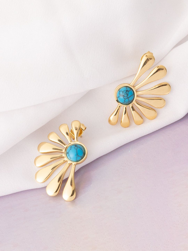 VOGUE PANASH Stainless Steel 18K Gold-Plated Contemporary Studs