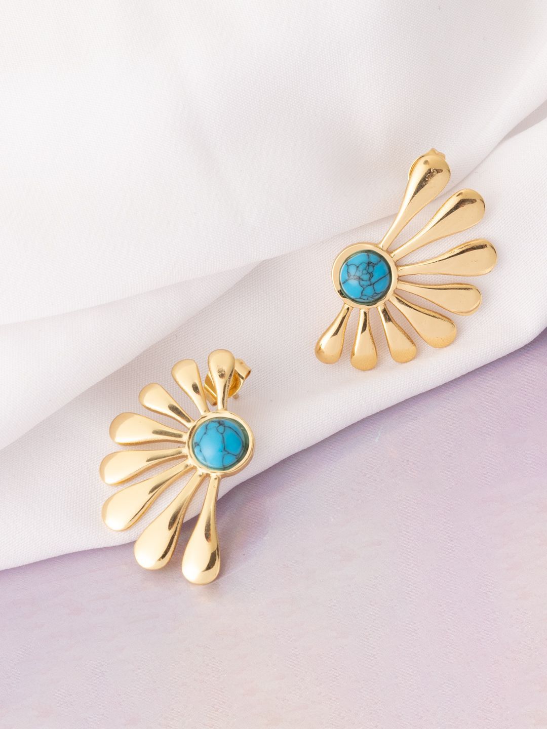 VOGUE PANASH Stainless Steel 18K Gold-Plated Contemporary Studs