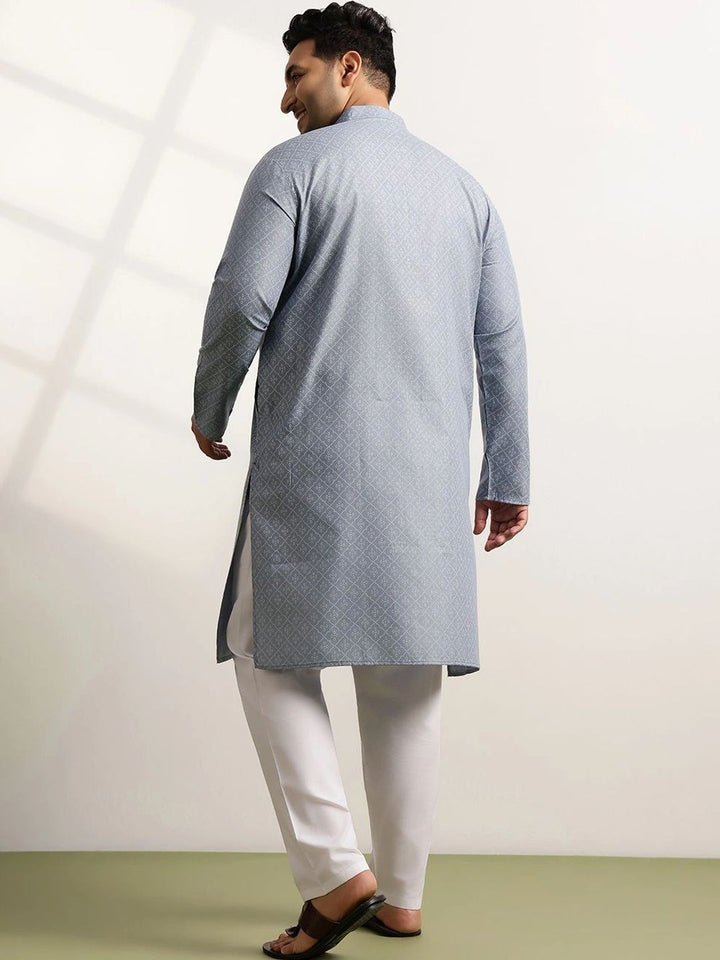 SOJANYA PLUS Men Printed Regular Kurta with Trousers