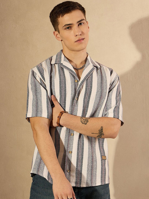 DENNISON Multi Stripes Oversized Casual Shirt