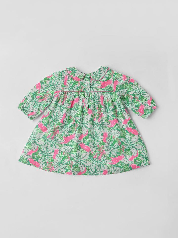 Nauti Nati Tropical Print Peter Pan Collar Empire Dress
