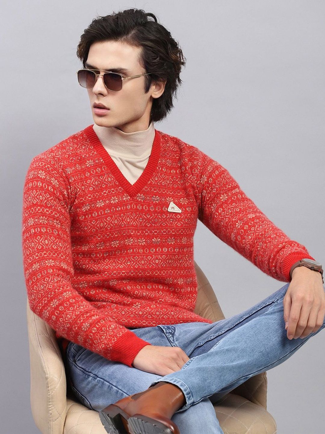 Monte Carlo Men V-Neck Woollen Pullover