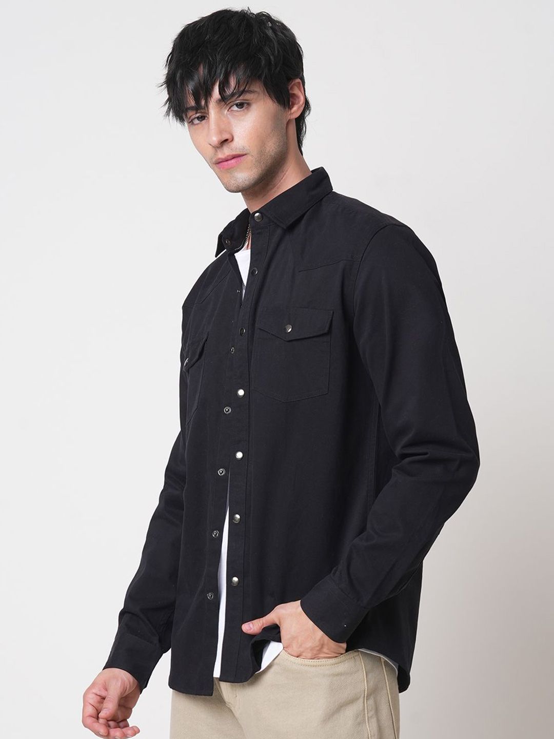VASTRADO Men Classic Slim Fit Opaque Casual Shirt