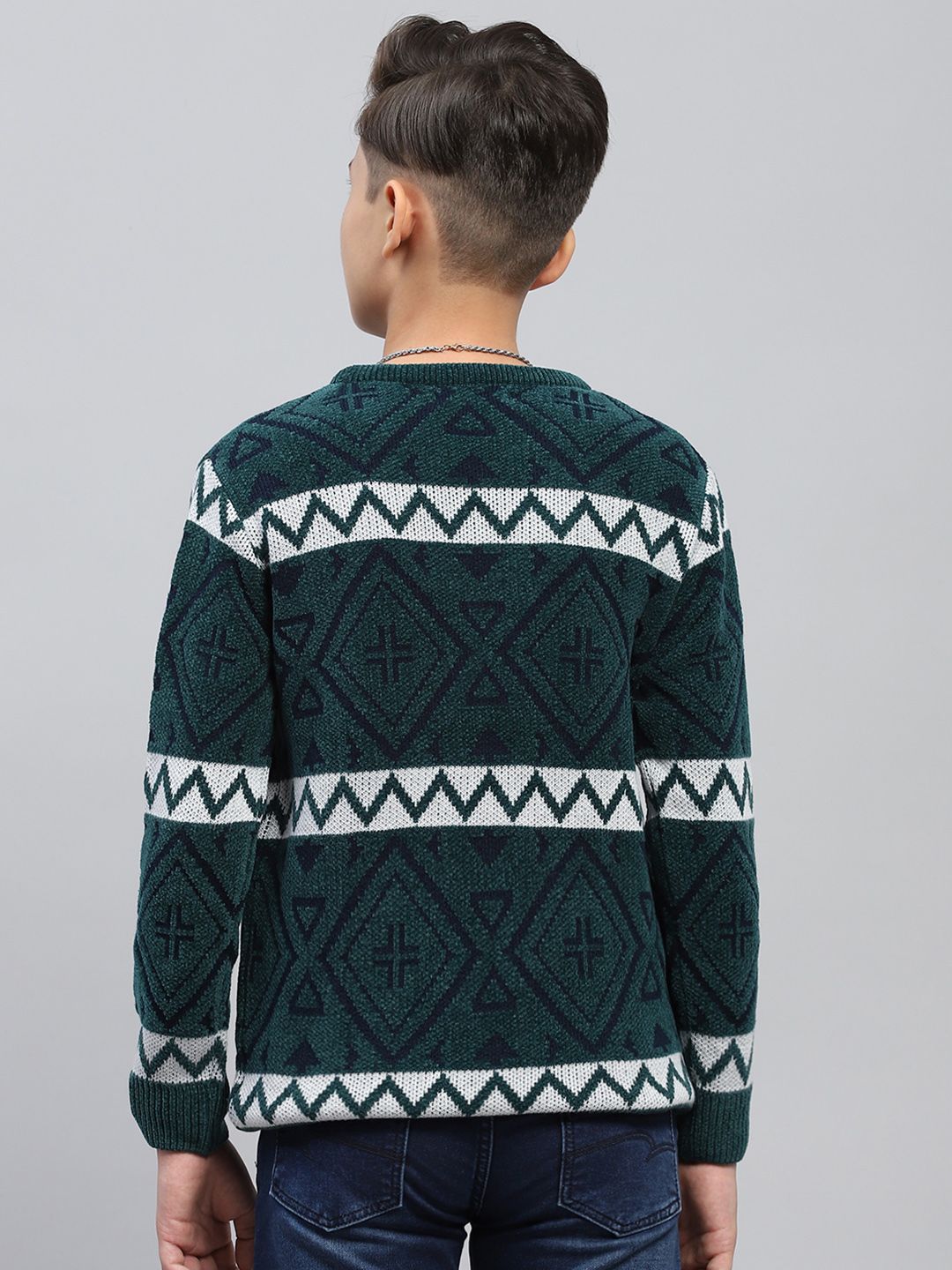 Monte Carlo Kids Boys Self Striped Sweater