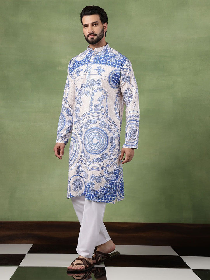 SOJANYA Men Ethnic Motifs Embroidered Thread Work Kurta
