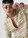VASTRADO Men Classic Spread Collar Checked Cotton Slim Fit Casual Shirt