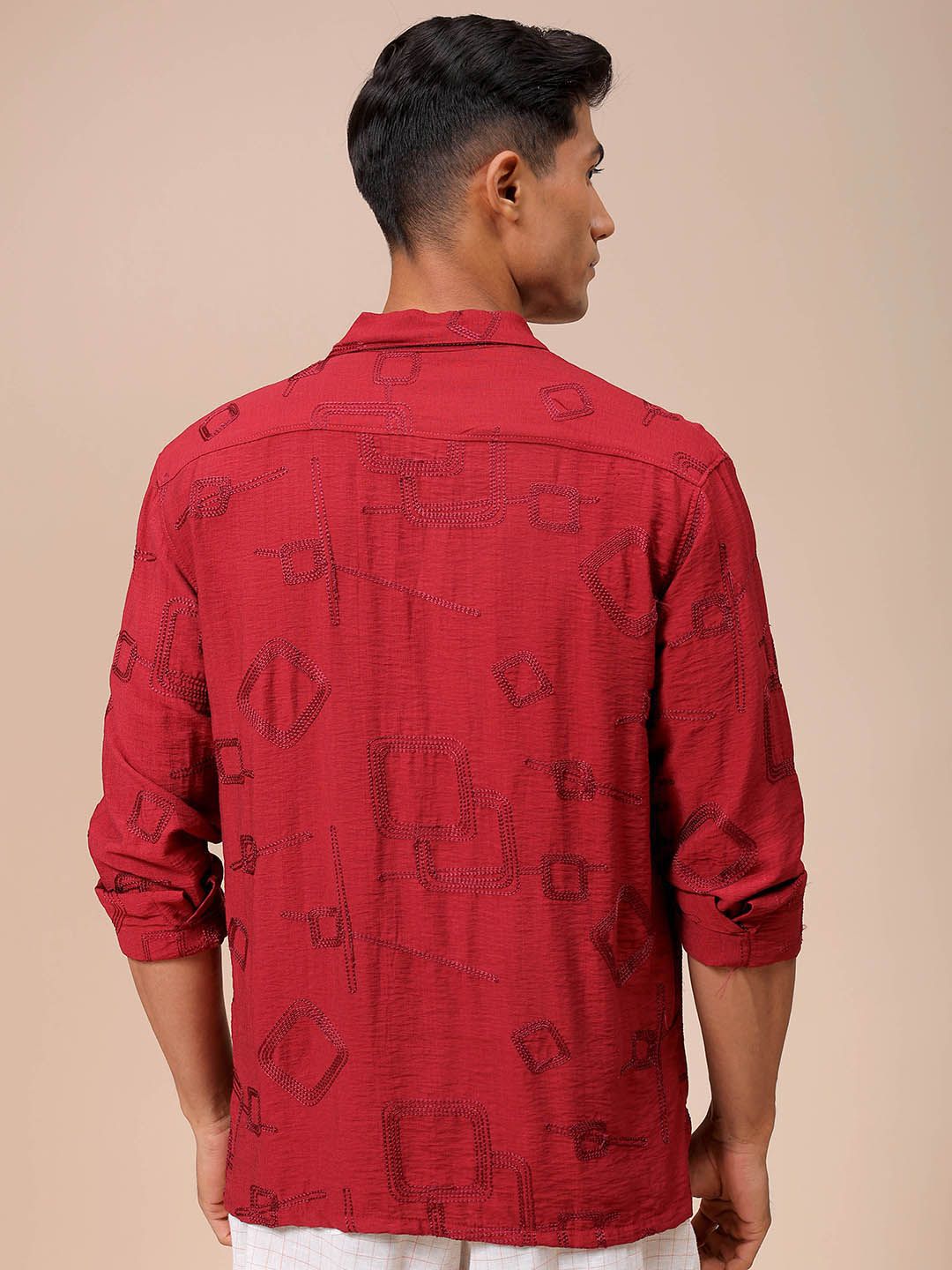 The Indian Garage Co Men Relaxed Fit Embroidery Resortwear Shirt