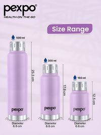 Pexpo Cameo Orchid Purple Thermosteel Hot & Cold Upto 6 Hrs Insulated Water Bottle 160ml