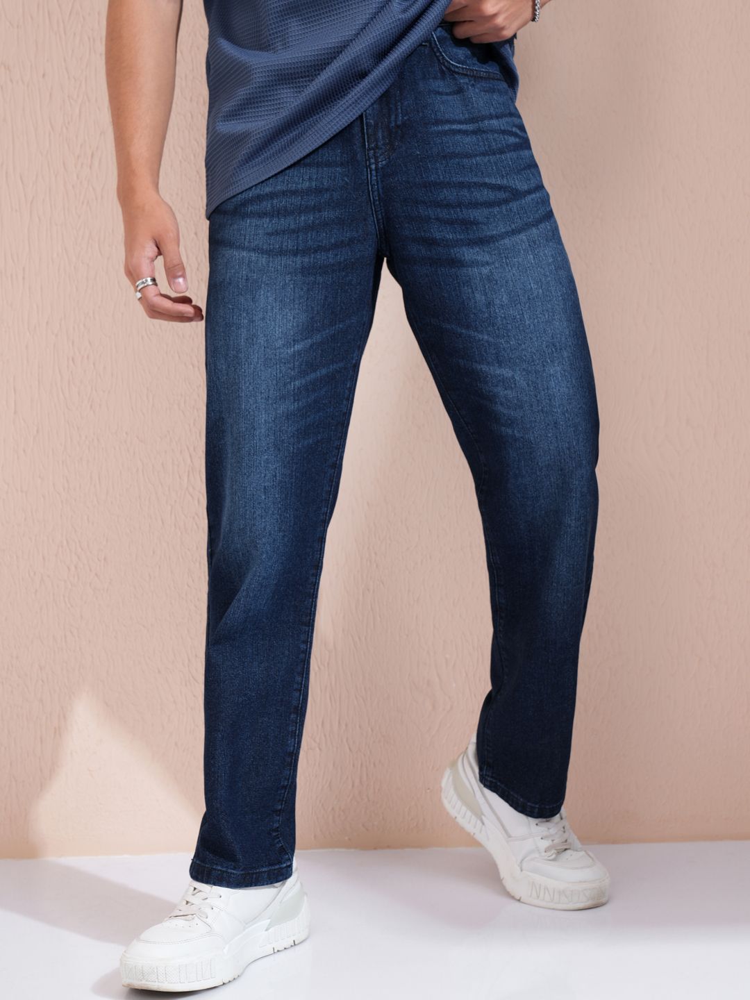 HIGHLANDER Men Mid-Rise Cotton Straight Fit Light Fade Jeans