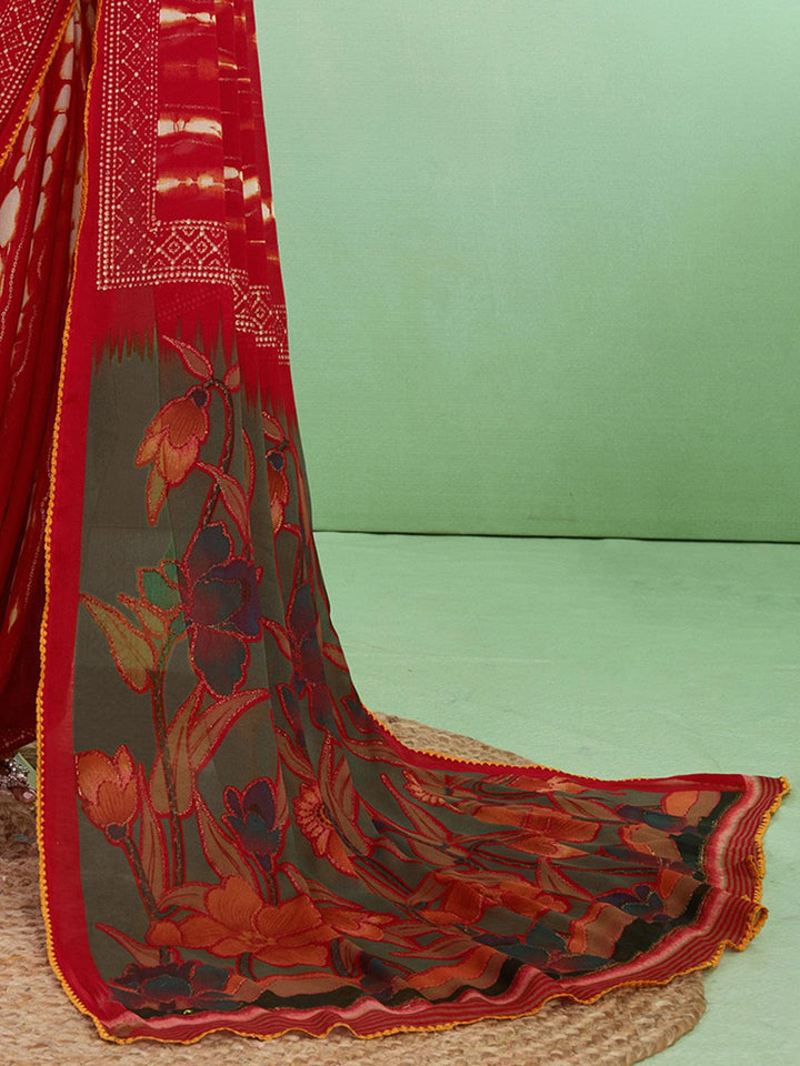 Saree mall Women Block Print Sarees With Blouse Piece