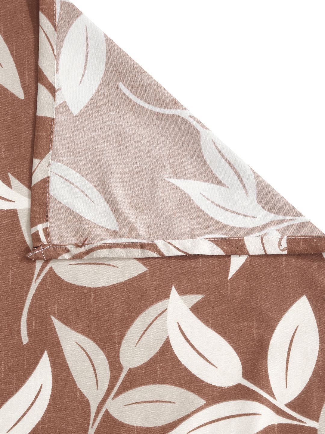 Aura Brown Floral Cotton 300 TC King Fine Bedsheet with 2 Pillow Covers-98 x 89 inches