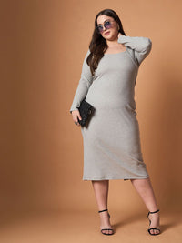 SASSAFRAS Curve Bodycon Midi Dress