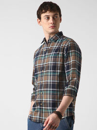 VASTRADO Men Classic Slim Fit Tartan Checks Casual Shirt