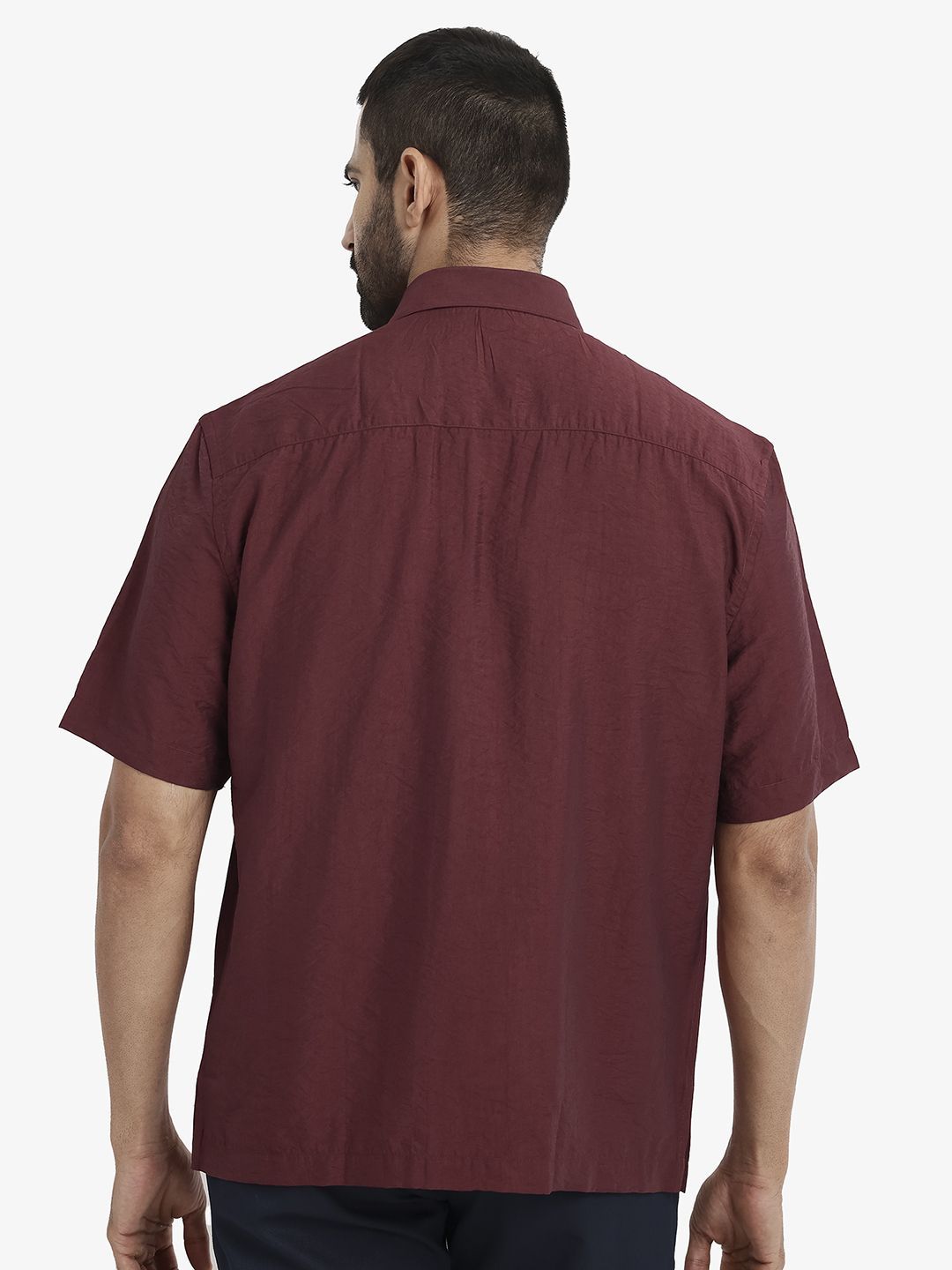 RARE RABBIT Men Comfort Spread Collar Solid Casual Shirt