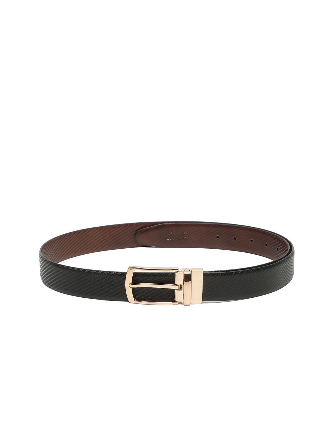 Teakwood Leathers Men Textured Leather Reversible Formal Belt