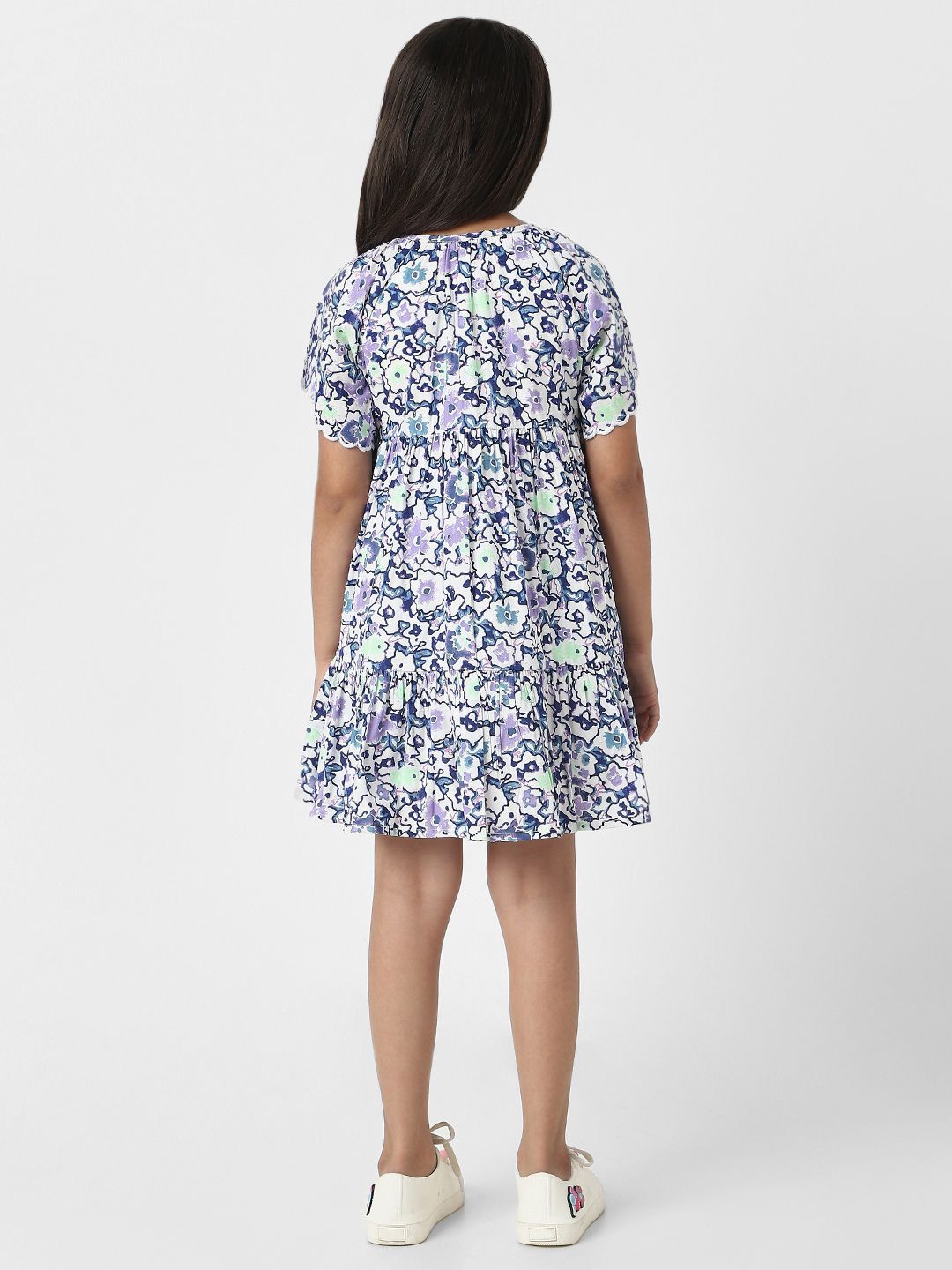 Nauti Nati Floral Print Flared Sleeve Shirt Dress