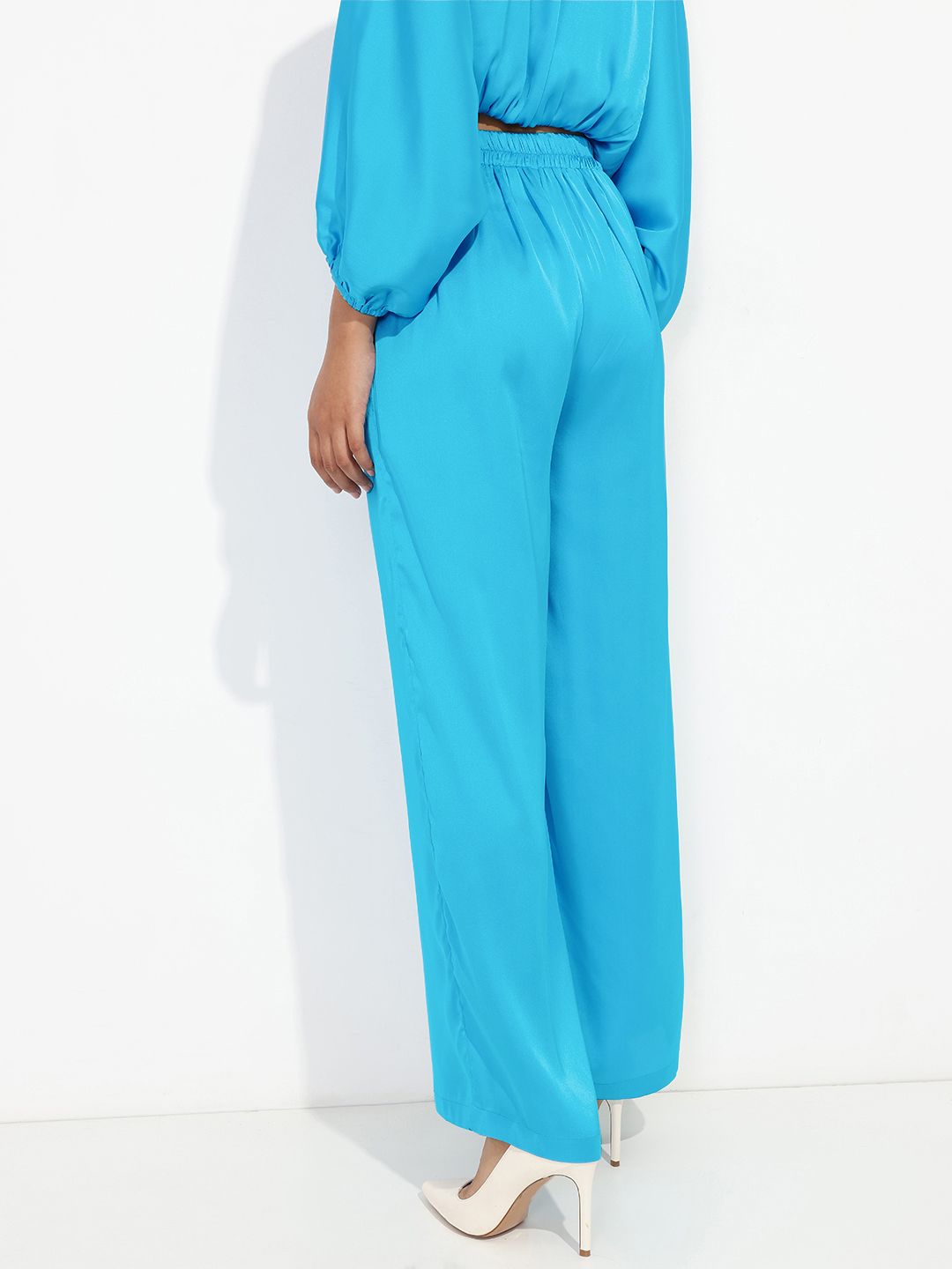 DressBerry Glamour & Opulence Silky Satin Flared Trouser