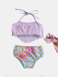 YK Infant Girls Printed Top & Briefs Swim Set