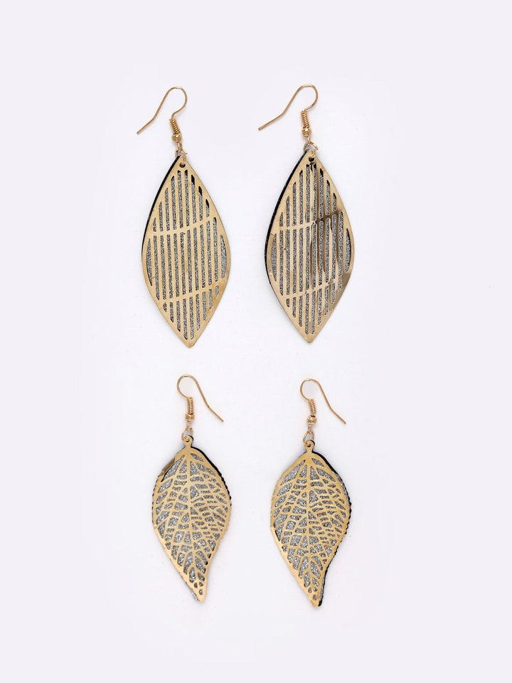 DressBerry Gold-Toned Leaf Shaped Drop Earrings