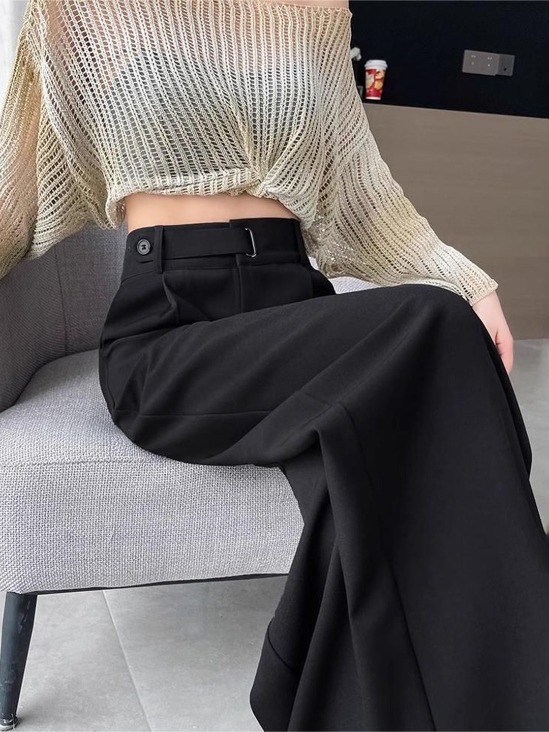 all about you Women Loose Fit High-Rise Korean Pants