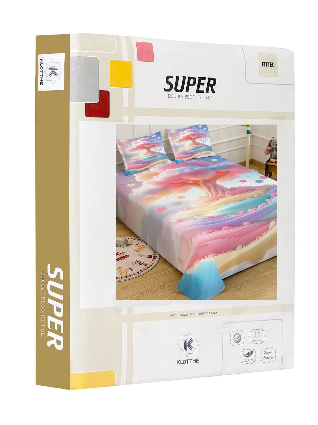 KLOTTHE Multi Floral Printed 400 TC King Superfine Bedsheets