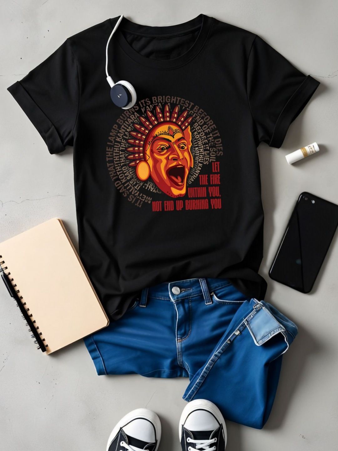 ADRO Men Kantara Printed Round Neck Casual T-Shirt