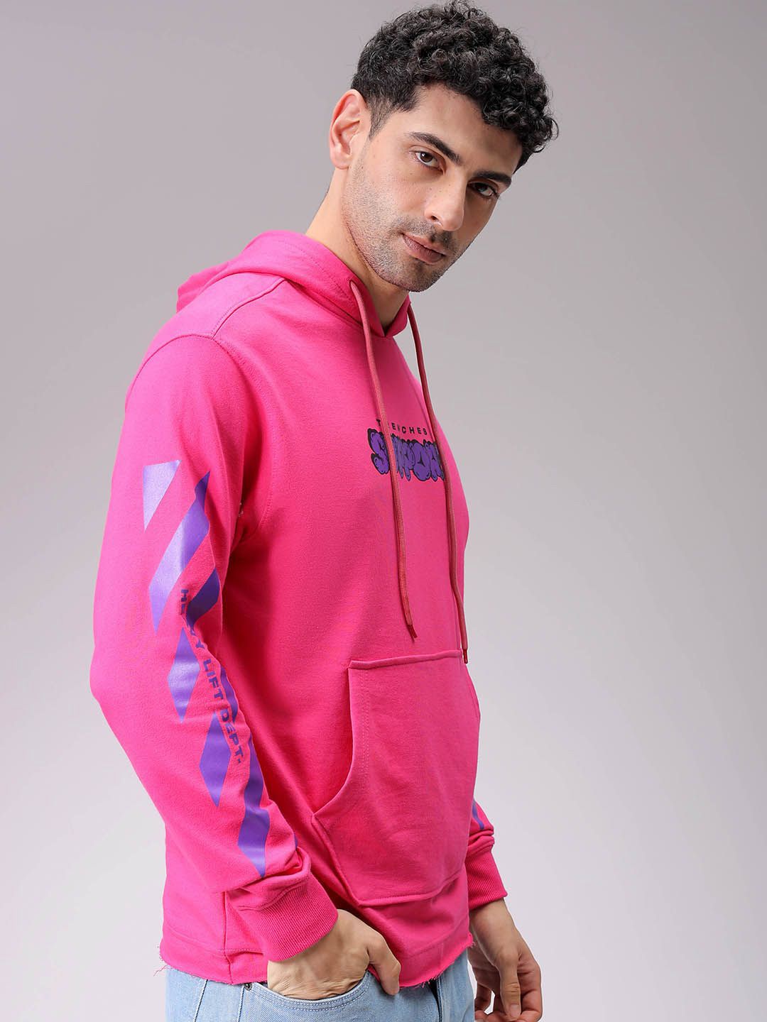 The Indian Garage Co Men Printed Hooded Sweatshirt