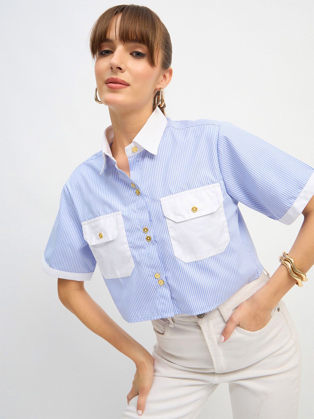 SASSAFRAS Women Striped Casual Shirt