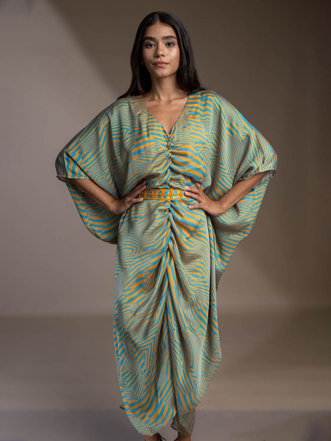 Mamicha Animal Print Georgette A-Line Midi Dress