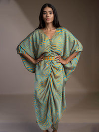 Mamicha Animal Print Georgette A-Line Midi Dress