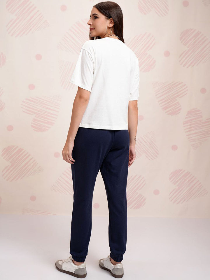 Tokyo Talkies White Disney Winnie The Pooh Printed Pure Cotton T Shirt With Jogger