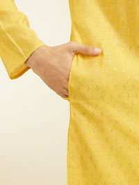 Diwas by Manyavar Geometric Woven Design Mandarin Collar Straight Kurta