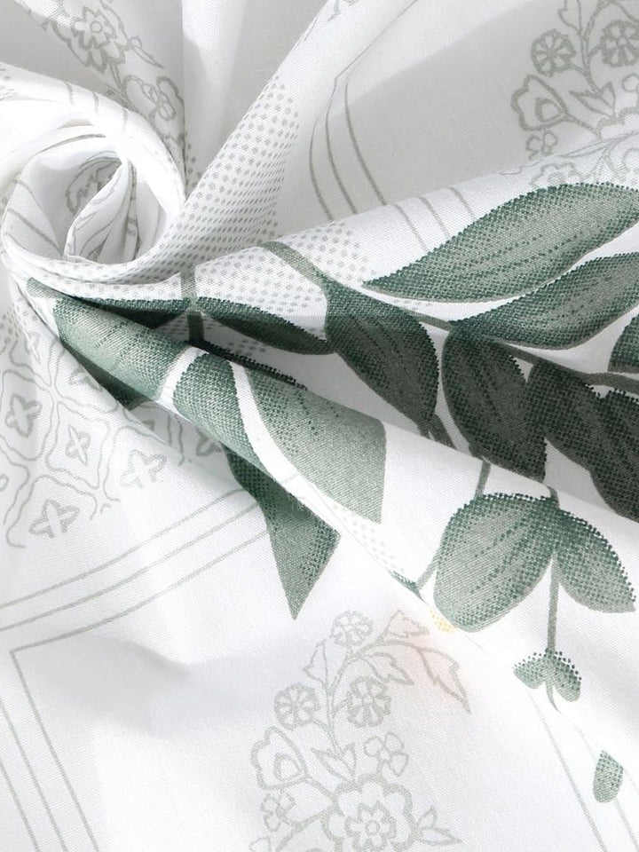 KLOTTHE White & Grey Floral 400 TC Cadar dengan 2 Sarung Bantal