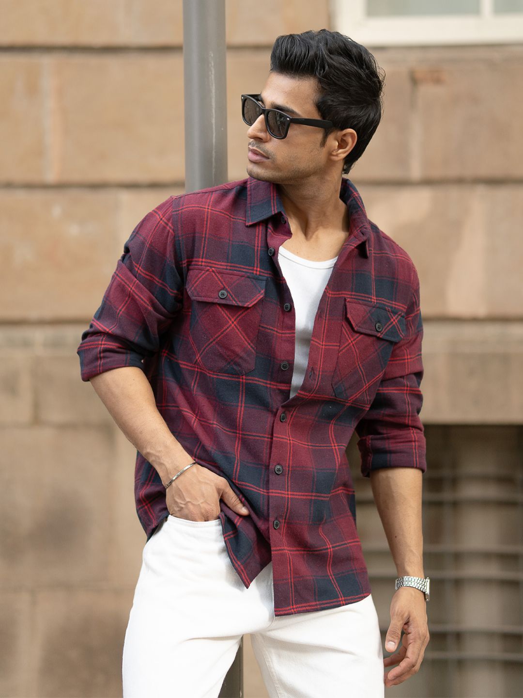 Powerlook Checked Casual Shirt
