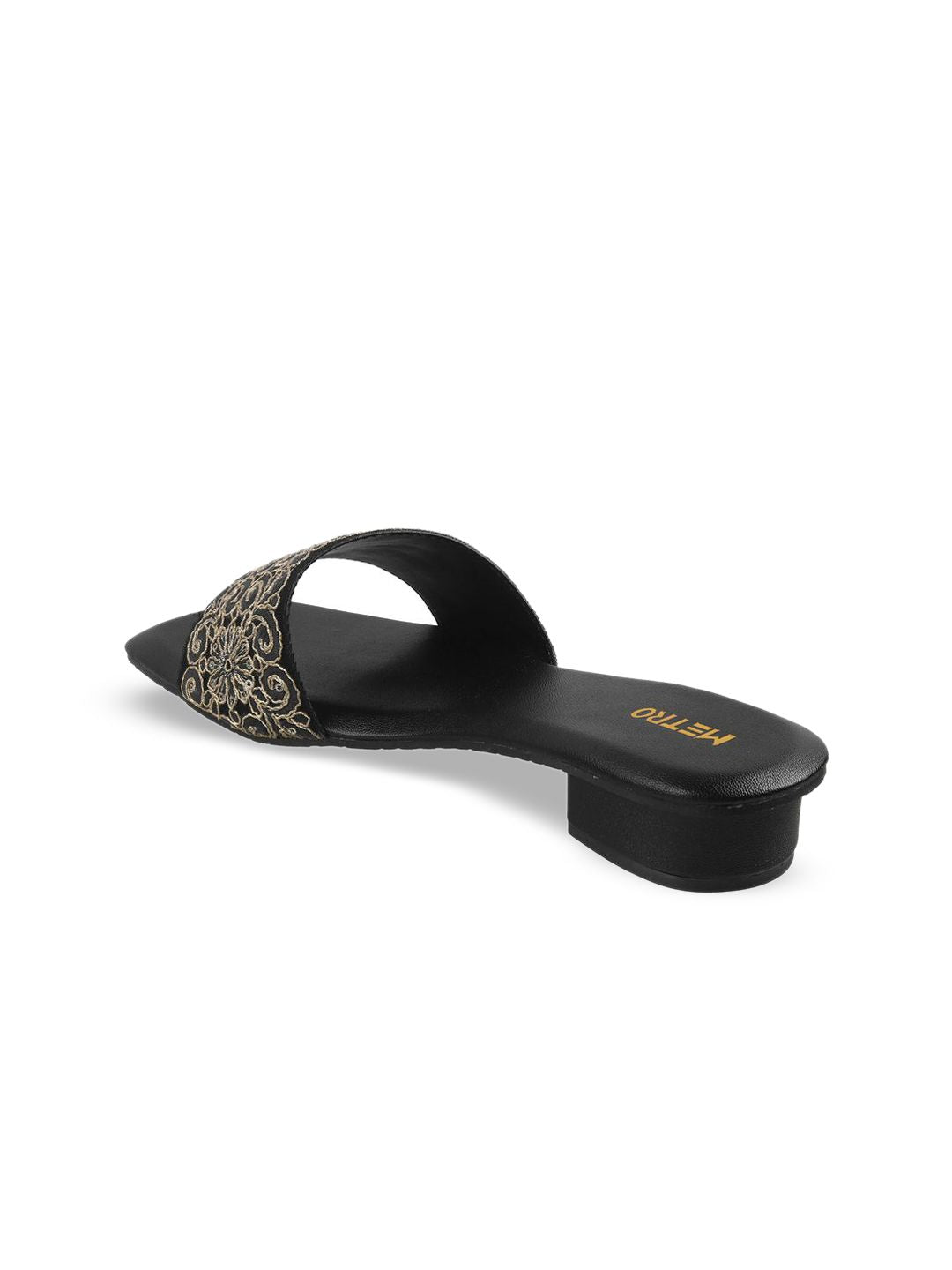 Metro Woven Design Block Heel Sandals