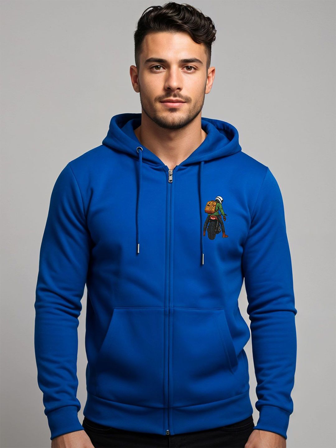 ADRO Men Graphic Printed Hooded Sweatshirt