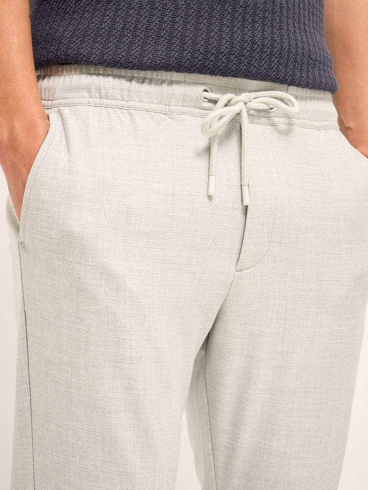 THE BEAR HOUSE Men Solid 4 Way Stretch Slim Fit Trousers