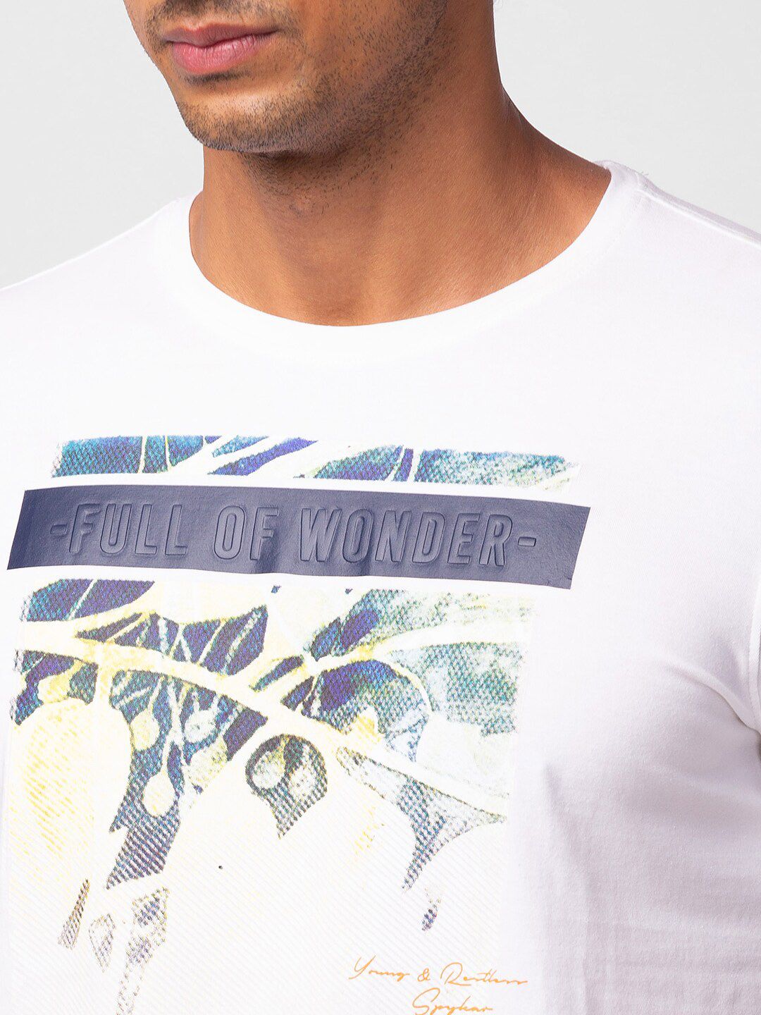 SPYKAR Men Typography Printed Slim Fit Cotton T-shirt